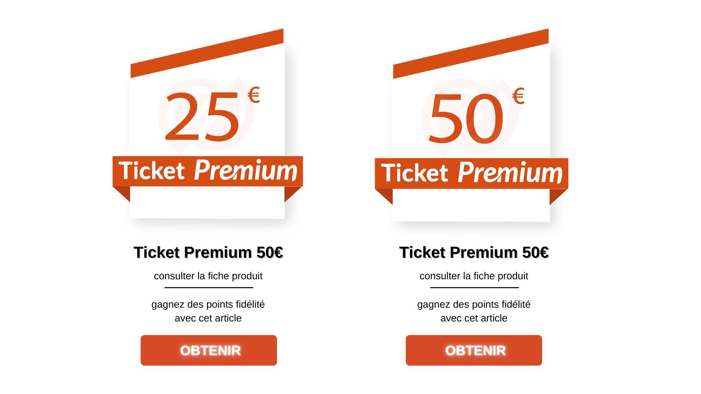 acheter ticket premium 25€, ticket premium 50€, ticket premium sur internet